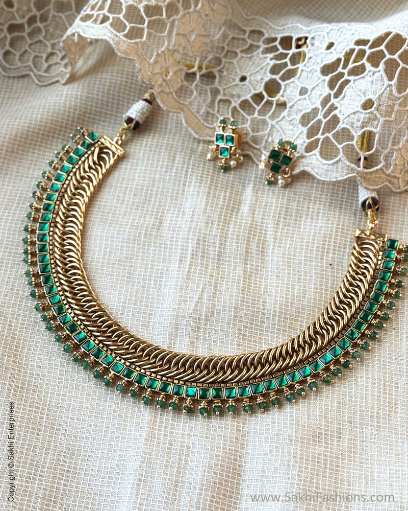 AJ-X17120 Green Necklace Set