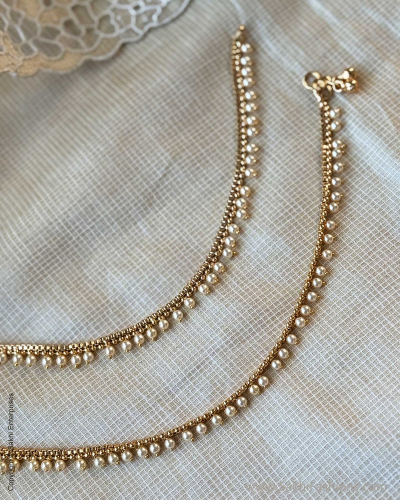 AJ-X17129 Pearls Payal Set