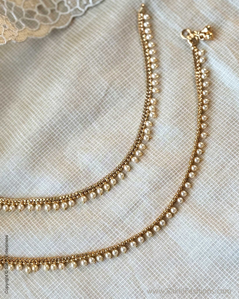 AJ-X17129 Pearls Payal Set