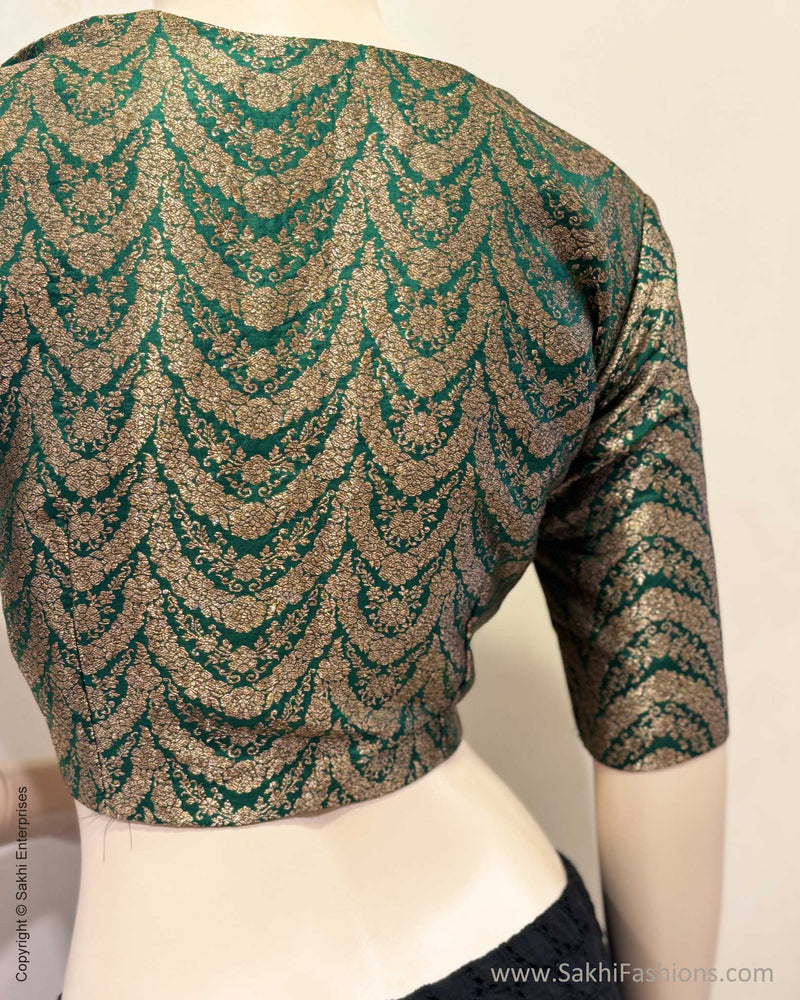 BL-X15906R Green Banarsi Blouse