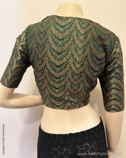 BL-X15906R Green Banarsi Blouse