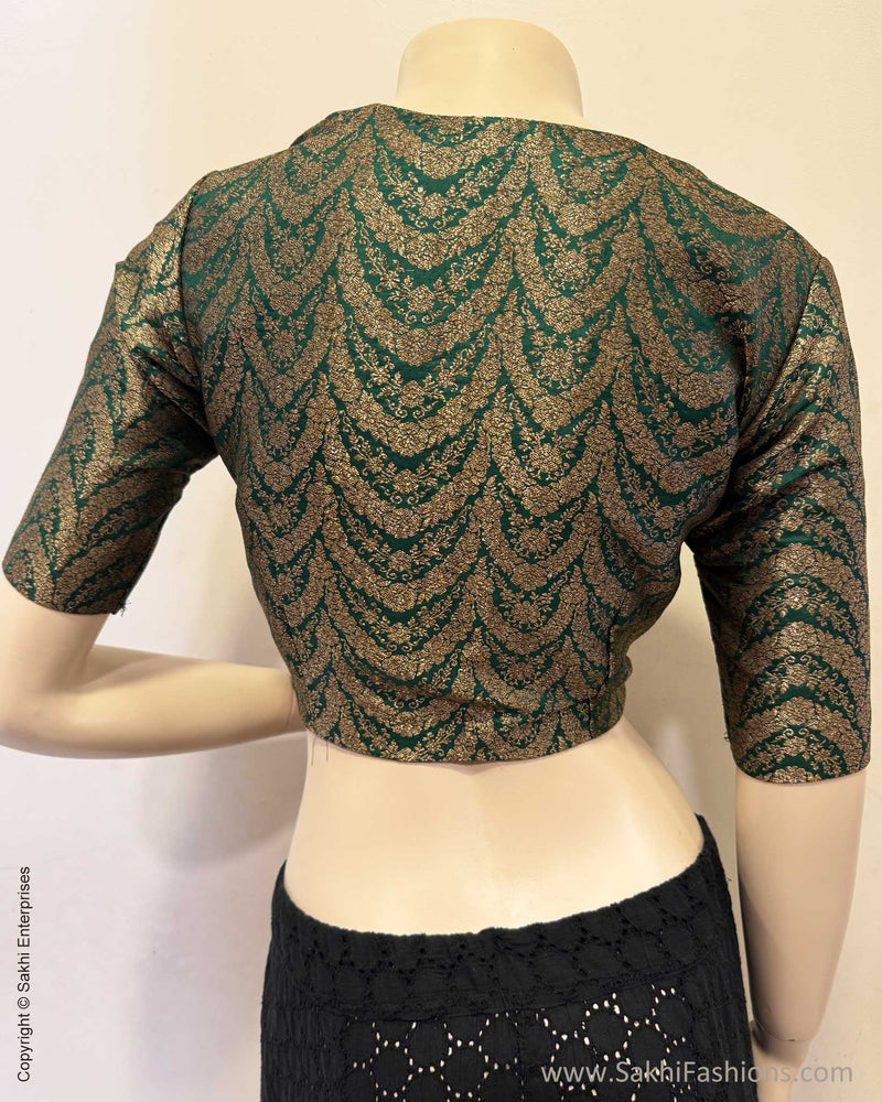 BL-X15906R Green Banarsi Blouse