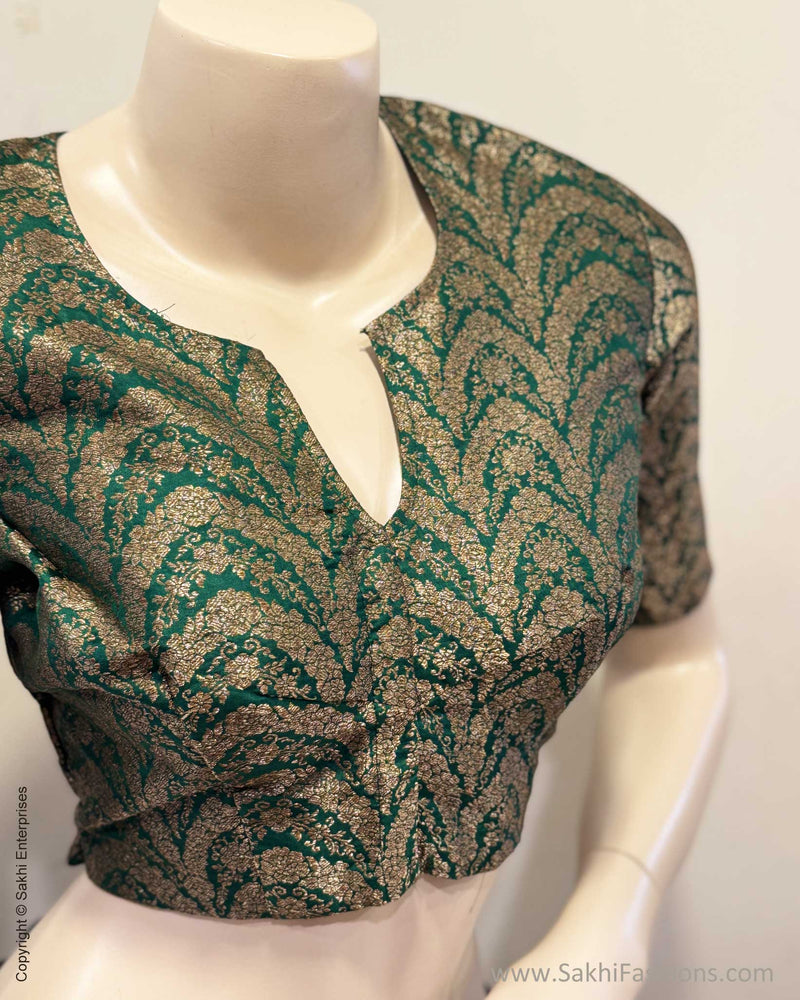 BL-X15906R Green Banarsi Blouse