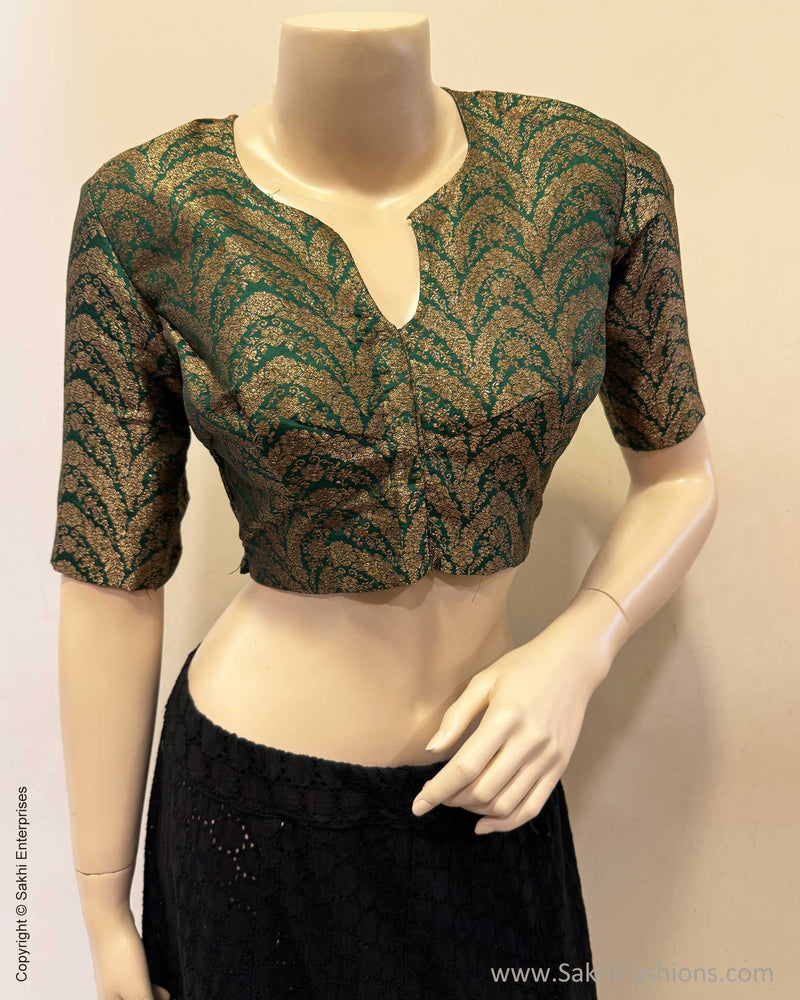 BL-X15906R Green Banarsi Blouse
