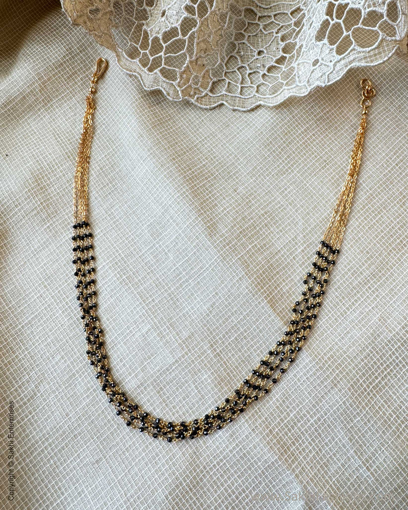 AJ-X13578 Black Pearls Necklace
