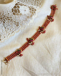 AS-Y18625 Silver Gold Coral choker