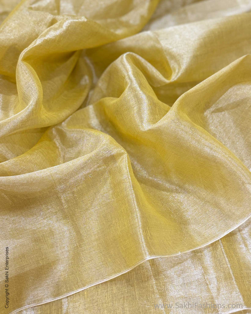 EE-X15955 Yellow Tissue Cotton Sari