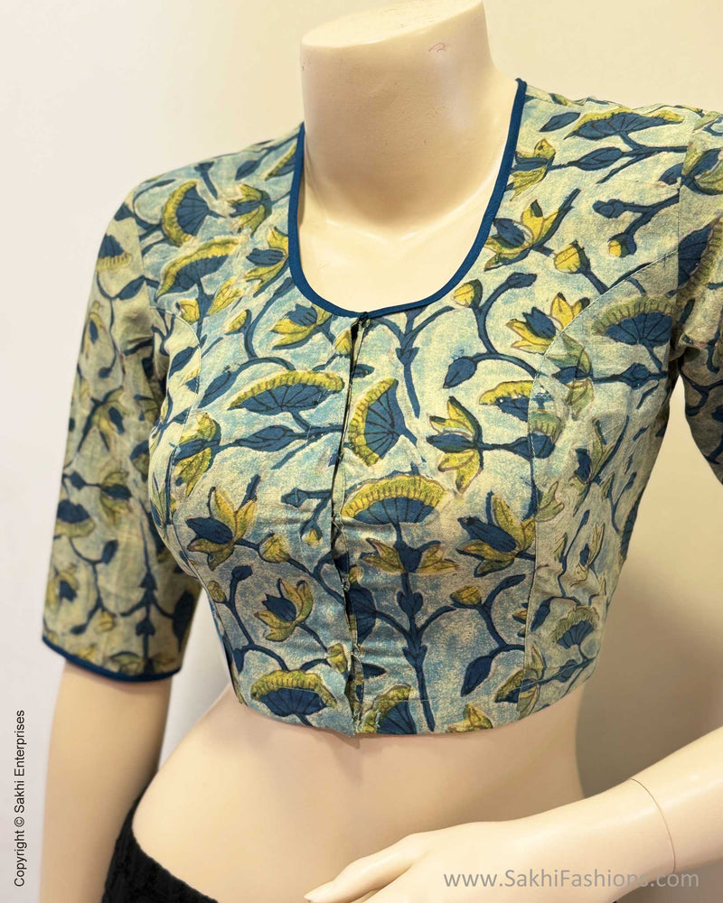 BL-X16361 Blue cotton blouse