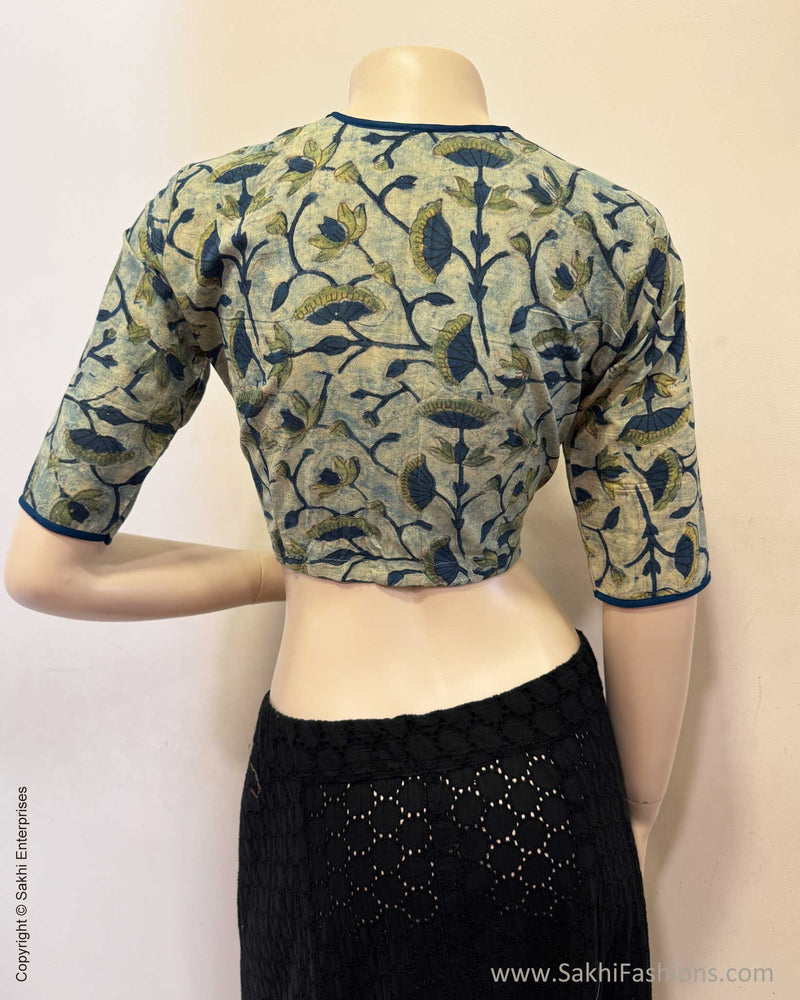 BL-X16361 Blue cotton blouse