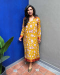 EE-X16765 Yellow Kalamkari Dress