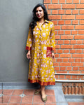 EE-X16764 Yellow Kalamkari Dress