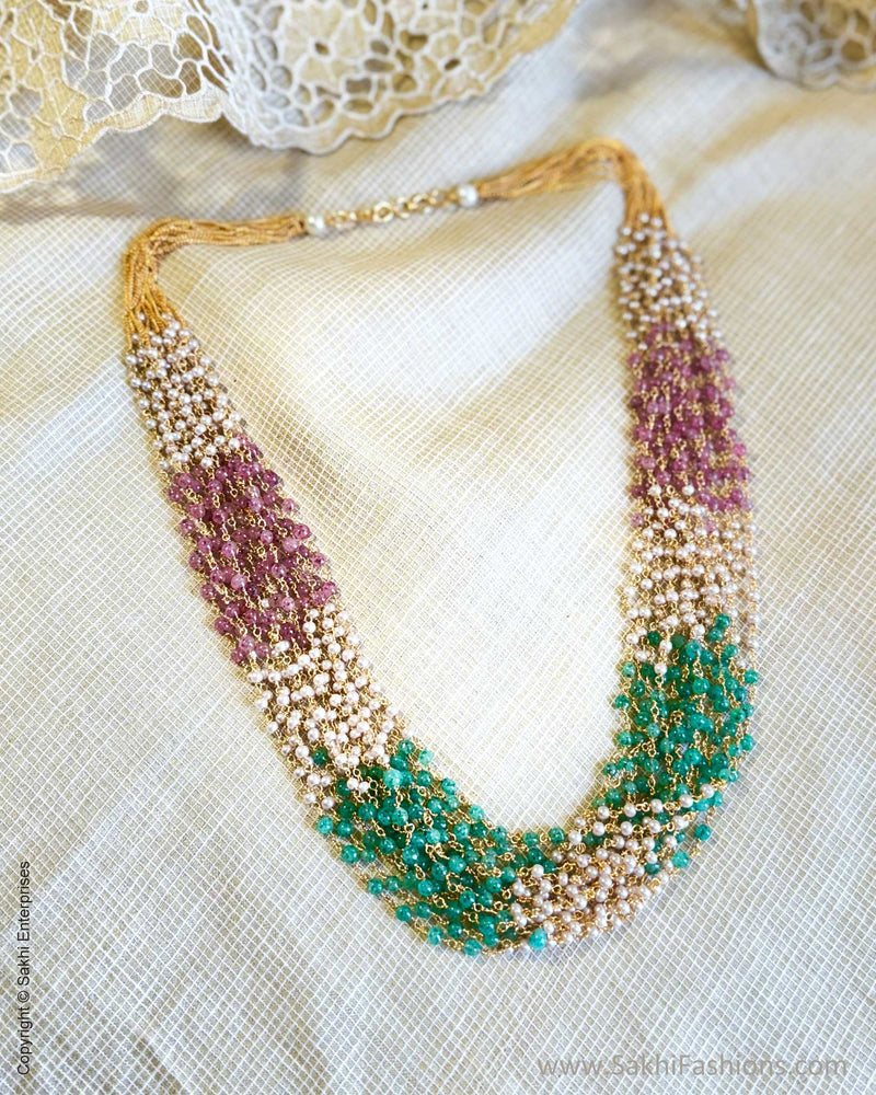 AJ-X17606 Bunch Pearls Necklace