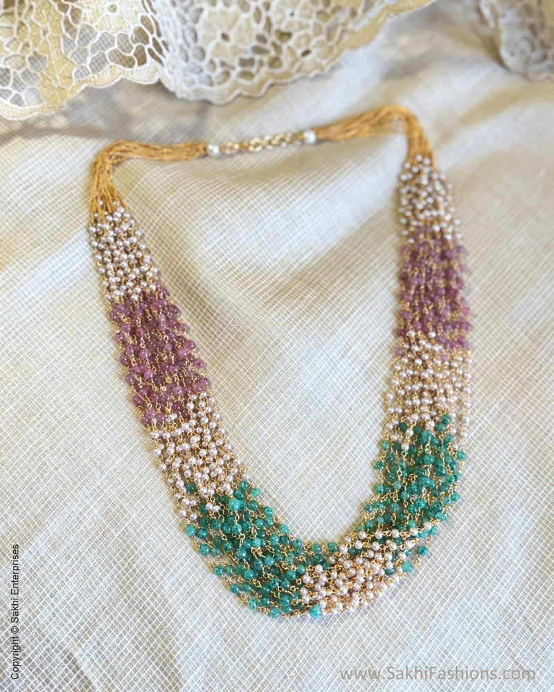 AJ-X17606 Bunch Pearls Necklace