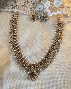 AJDS-20825 -Mix Metal Necklace & Earring