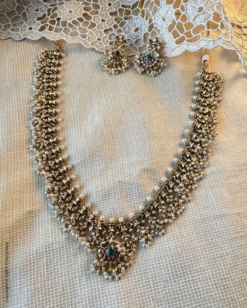 AJDS-20825 -Mix Metal Necklace & Earring