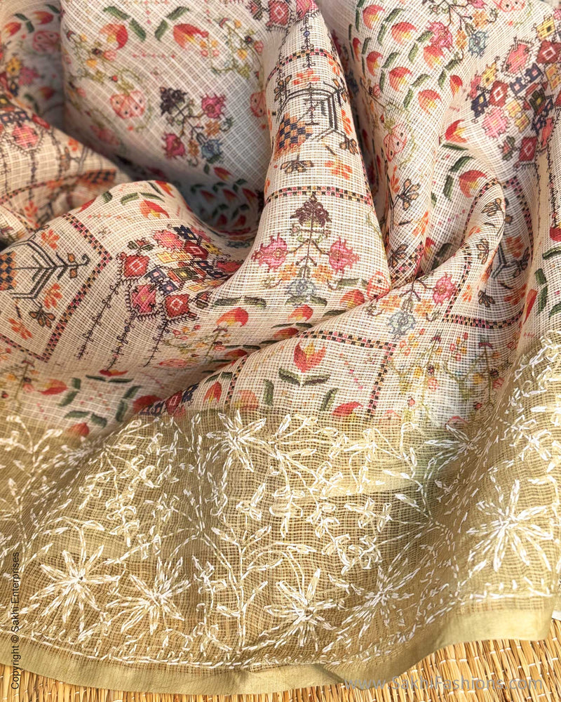 DP-X14403 Lucknowi Green Kota sari