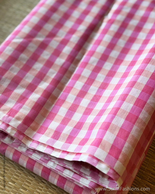 DP-Y00989 Cream Pink Check Saree