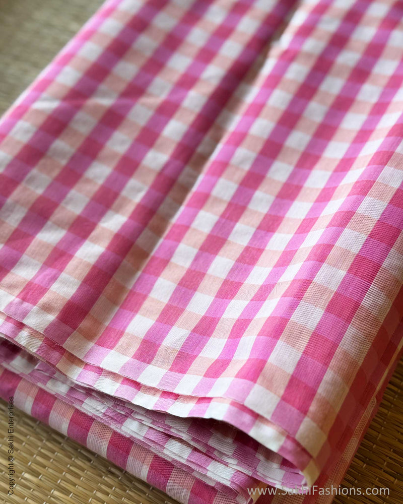 DP-Y00989 Cream Pink Check Saree