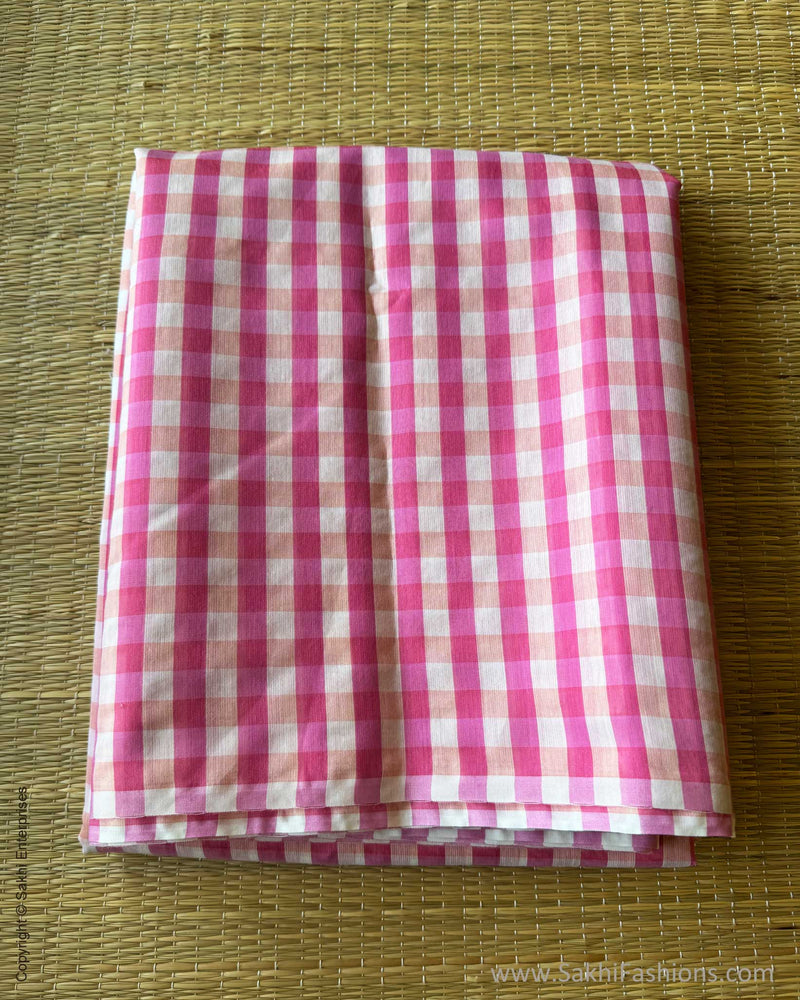 DP-Y00989 Cream Pink Check Saree