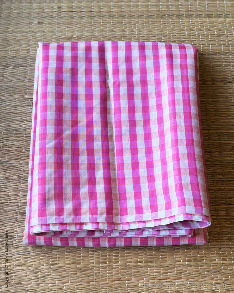DP-Y00989 Cream Pink Check Saree