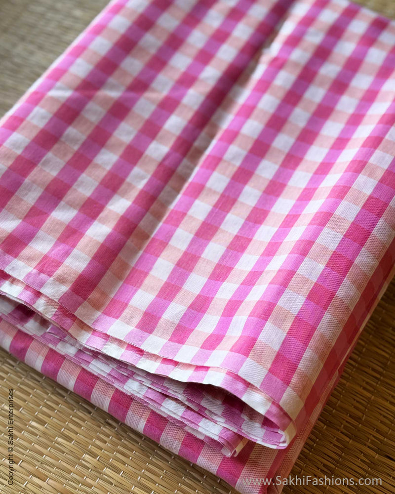 DP-Y00989 Cream Pink Check Saree