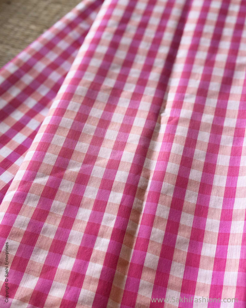 DP-Y00989 Cream Pink Check Saree
