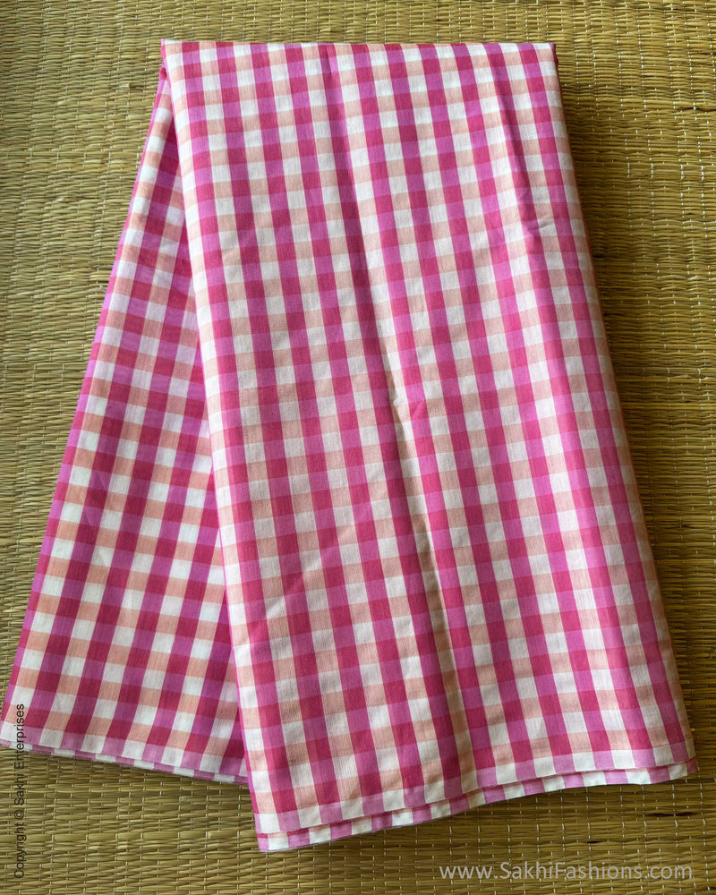 DP-Y00989 Cream Pink Check Saree