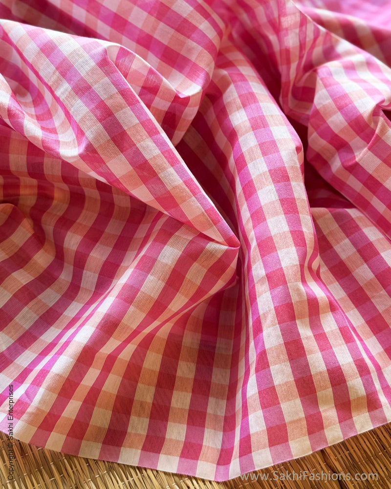 DP-Y00989 Cream Pink Check Saree