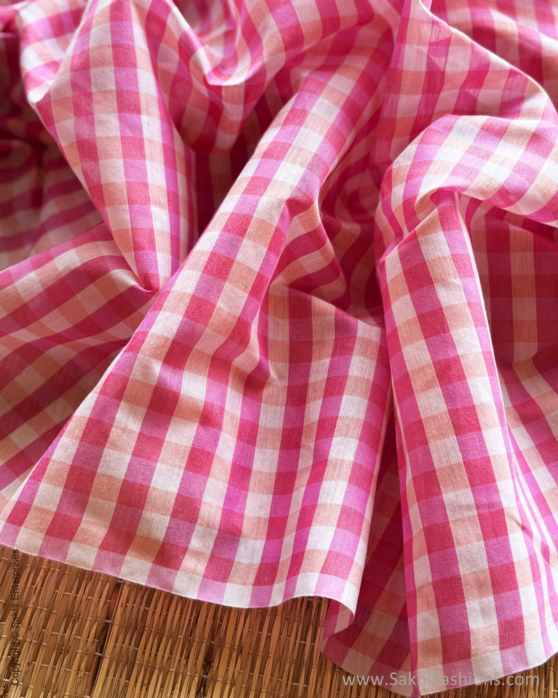 DP-Y00989 Cream Pink Check Saree
