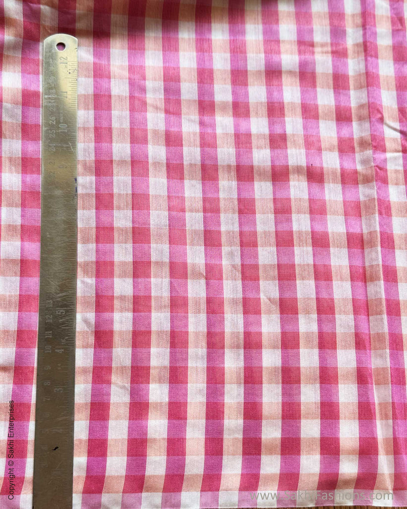 DP-Y00989 Cream Pink Check Saree