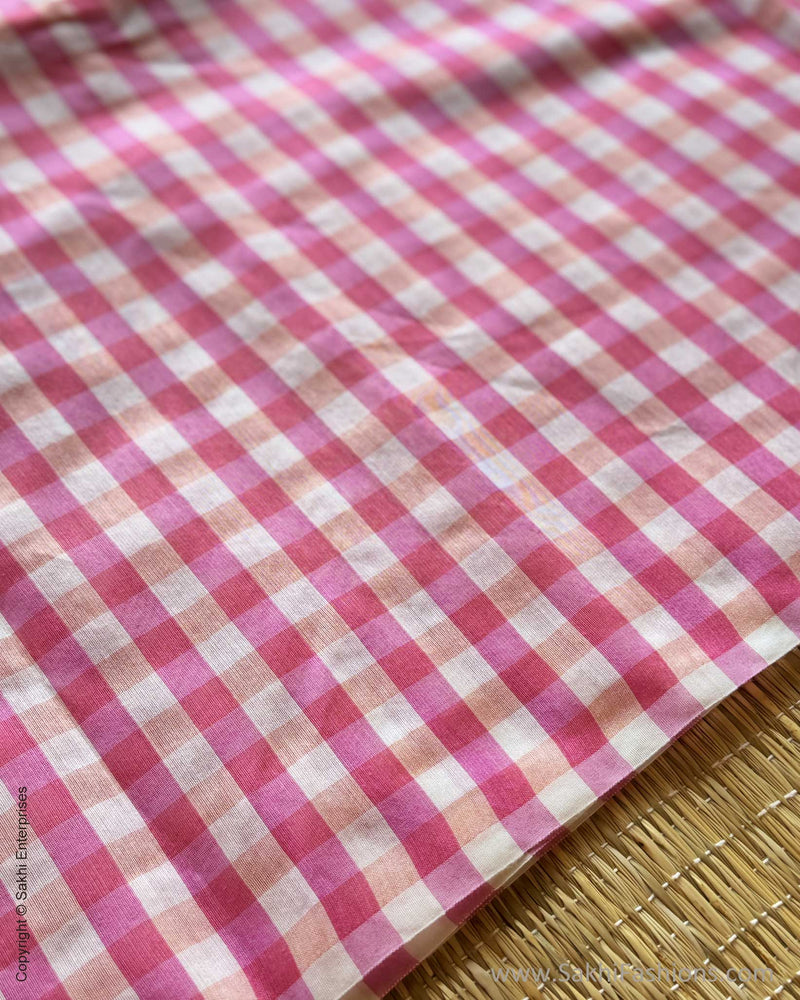 DP-Y00989 Cream Pink Check Saree
