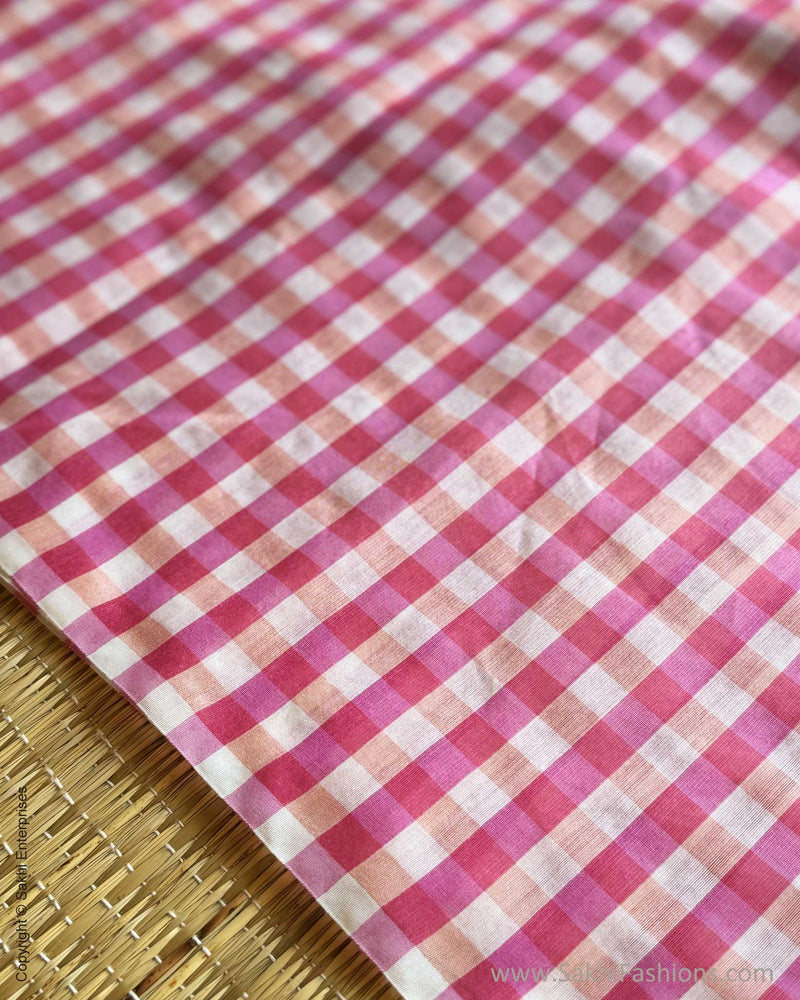 DP-Y00989 Cream Pink Check Saree
