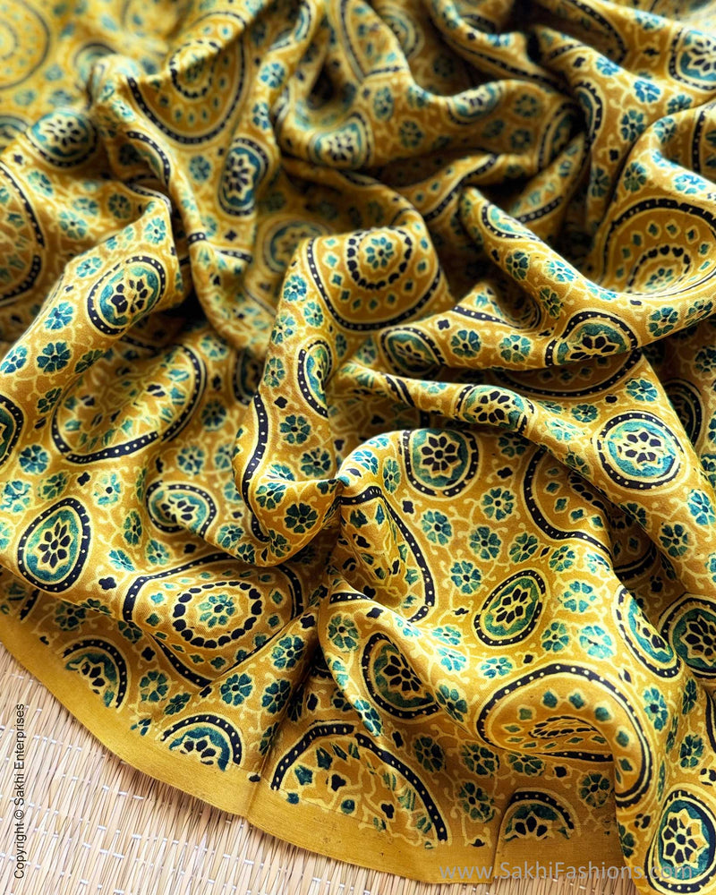 BL-Y01934 Yellow Ajrakh Blouse