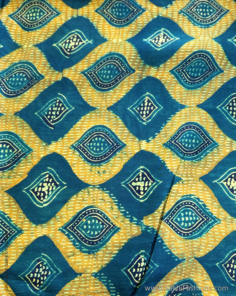 BL-Y01935 Yellow Ajrakh Blouse