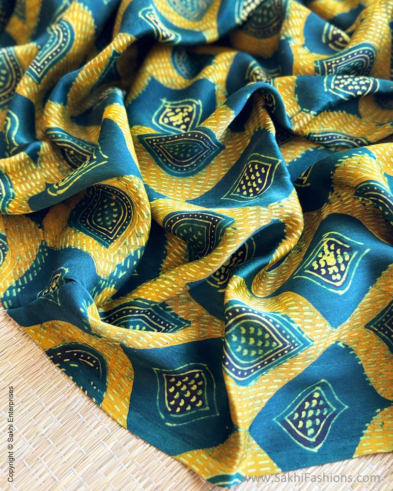 BL-Y01935 Yellow Ajrakh Blouse