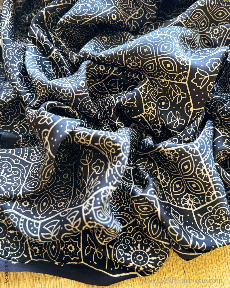 BL-Y01930 Black Ajrakh Blouse