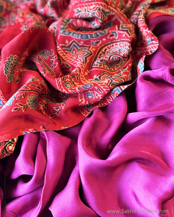DP-Y01867 Plum Ajrakh Modal Sari