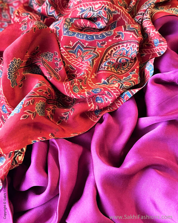 DP-Y01867 Plum Ajrakh Modal Sari