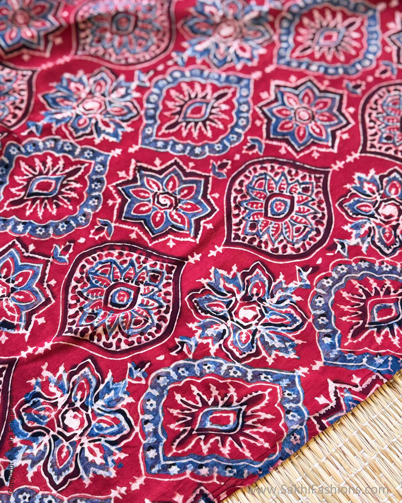 DP-Y01867 Plum Ajrakh Modal Sari