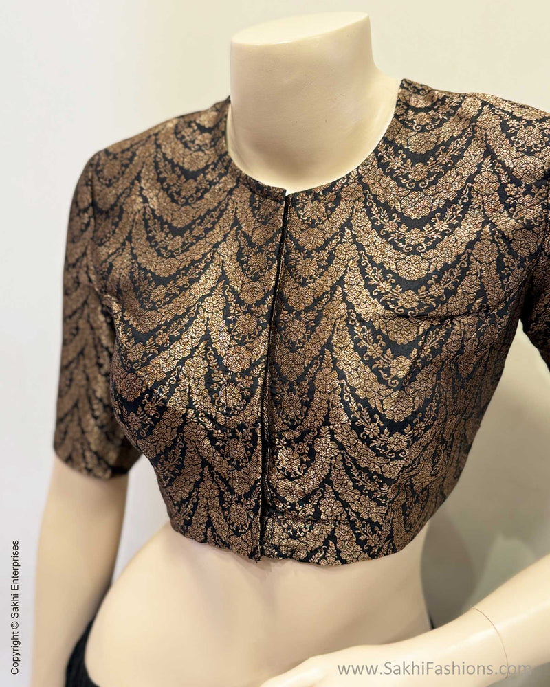 BL-V08237R Black Banarsi Blouse