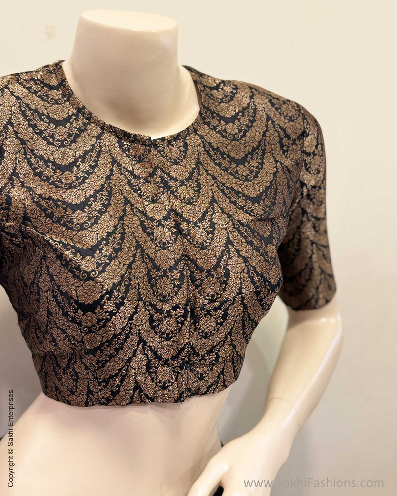 BL-V08237R Black Banarsi Blouse