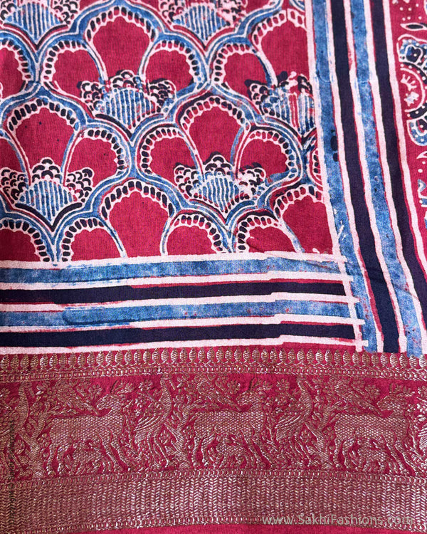 DP-Y01795 Red Ajrakh Saree
