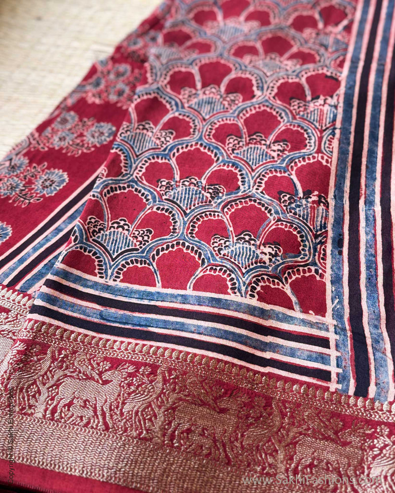 DP-Y01795 Red Ajrakh Saree