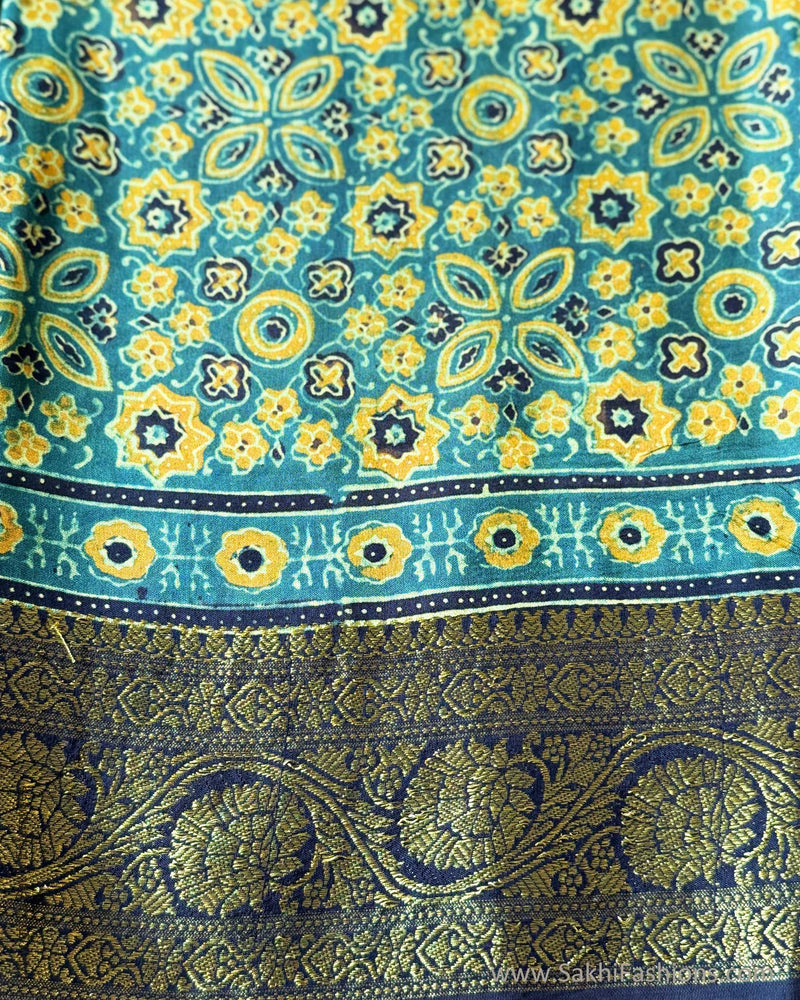DP-Y01827 Green Ajrakh Saree
