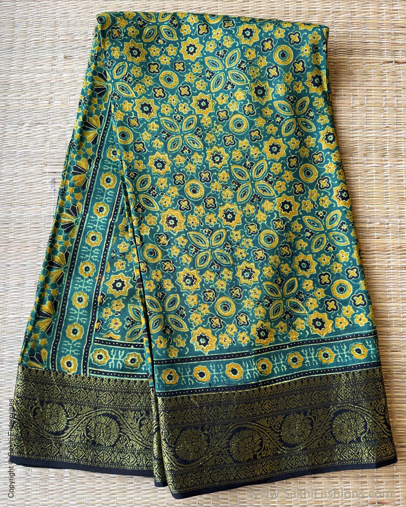 DP-Y01827 Green Ajrakh Saree