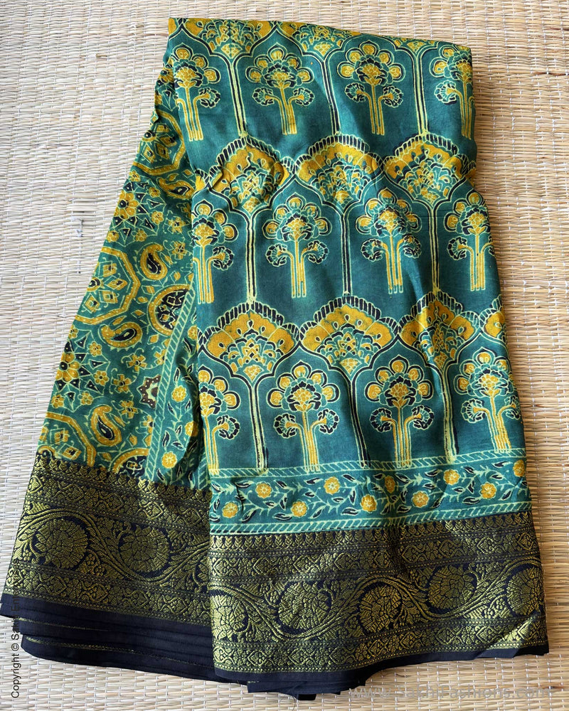 DP-Y01824 Green Ajrakh Saree