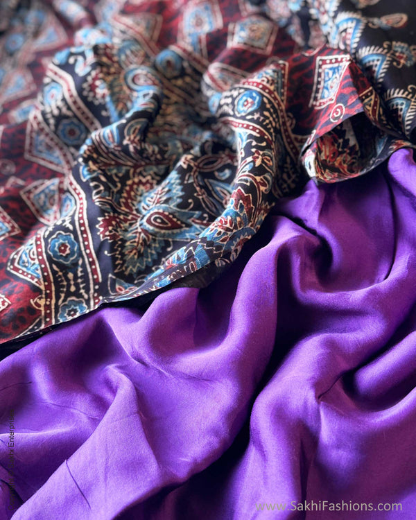 DP-Y01865 Purple Ajrakh Modal Sari