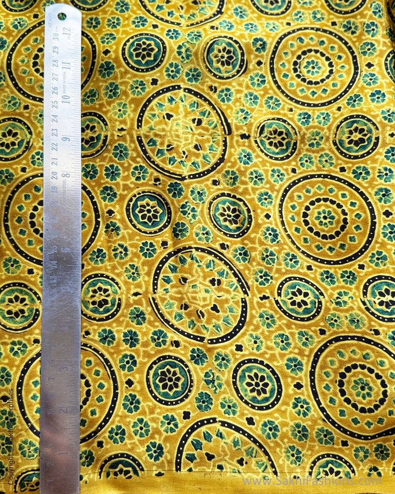 BL-Y01934 Yellow Ajrakh Blouse