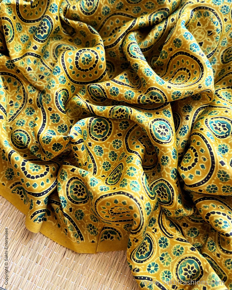 BL-Y01934 Yellow Ajrakh Blouse