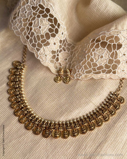 AJ-Y02236 Gold Kasu Necklace set